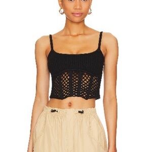 Black Crochet Corset Top